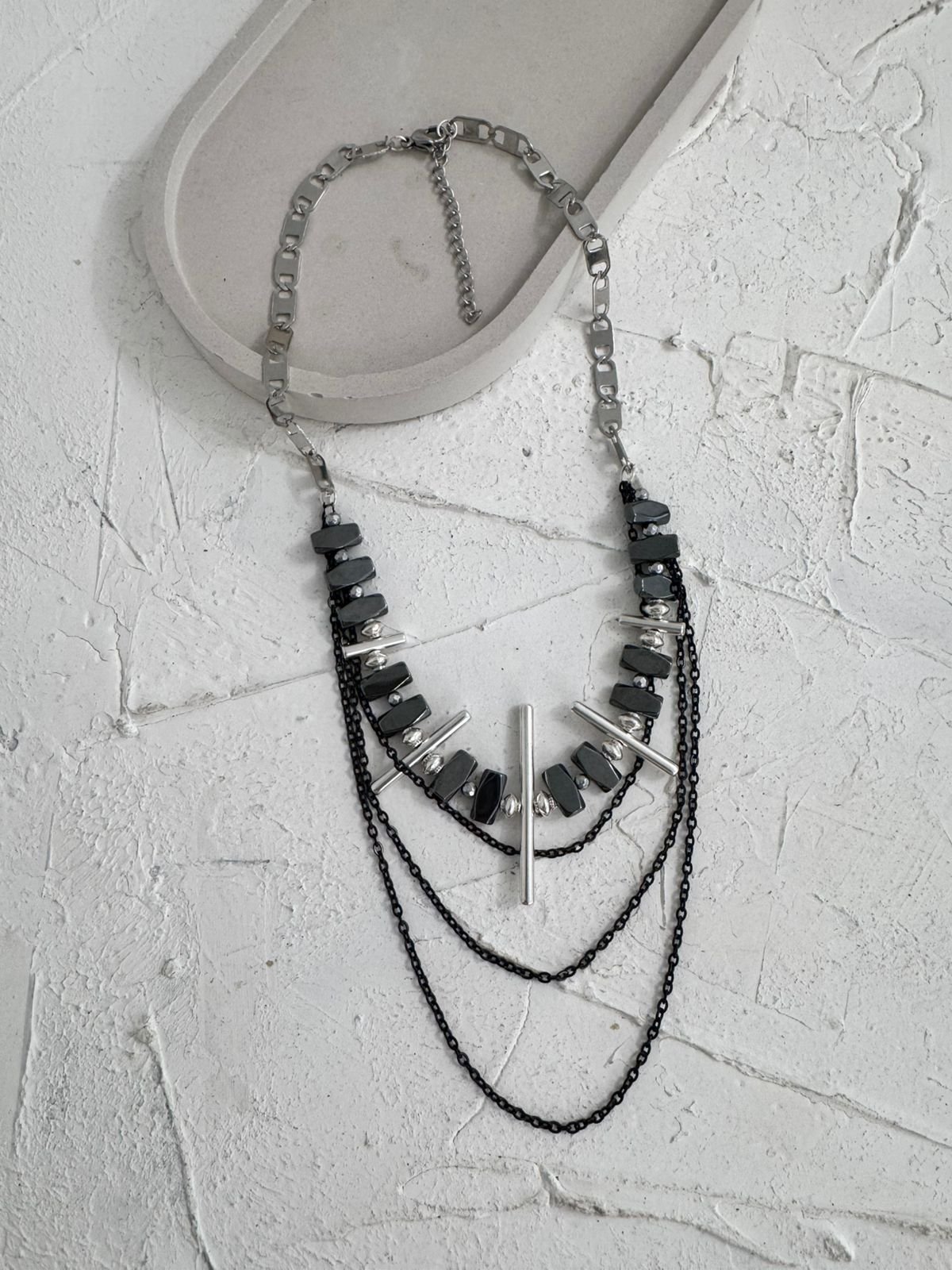 Obsidian Layers Necklace