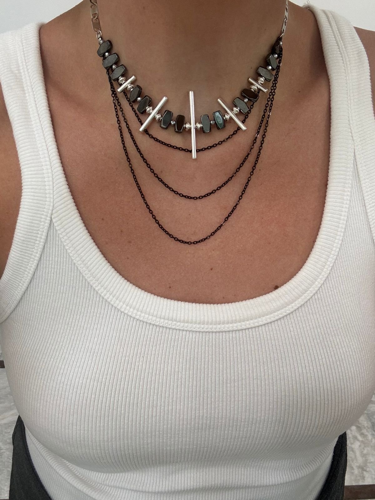 Obsidian Layers Necklace - Image 3